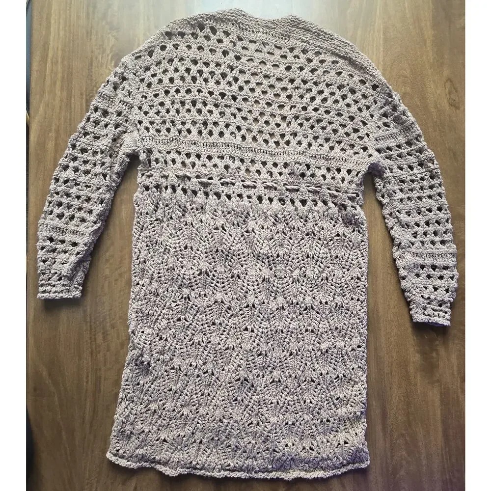 NWT Free People Sweet Talker Long Crochet Cardigan Sz S